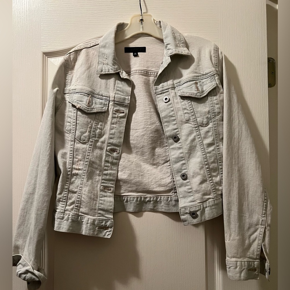 UNI QLO Light Distressed Denim Jacket
